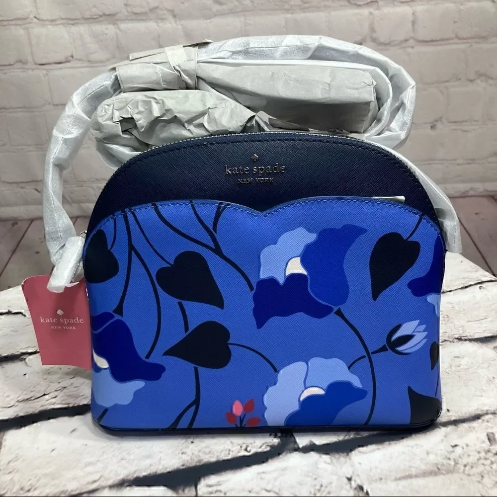 NWT KATE SPADE Blue Floral Payton Dome Crossbody